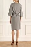 Gray dress for women Peserico - contrasting belt. 70% wool, 20% silk, 10% cashmere. Country of manufacture: Italy. Care: specialized cleaning - photo 4