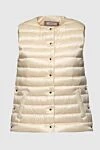 Peserico Yellow polyester down vest for women - 100% polyester,. buttons. two side pockets. Insulation 90% goose down, 10% goose feather. Country of manufacture: Italy. Care: specialized cleaning - photo 1