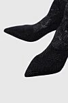 Le Silla Women's black suede ankle boots with lurex - lurex coating. suede, lurex. Heel height: 7 centimeters. Country of manufacture: Italy. Care: specialized cleaning - photo 5