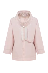 Panicale Women's pink polyester windbreaker - hood. 100% polyester. Closure: zipper. one pocket. Country of manufacture: Italy. Care: specialized cleaning - photo 1