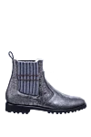 Panicale Women's gray leather Chelsea boots with a metallic effect - contrasting inserts, spraying. leather. Sole height: 2 centimeters. elastic inserts. Country of manufacture: Italy. Care: specialized cleaning - photo 1