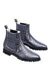 Panicale Women's gray leather Chelsea boots with a metallic effect - contrasting inserts, spraying. leather. Sole height: 2 centimeters. elastic inserts. Country of manufacture: Italy. Care: specialized cleaning - photo 3