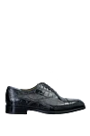 Tardini Shoes for men from alligator leather black - Perforation, textured leather. 100% alligator leather. Lace. Interior finish: Alligator leather. Insole: Leather. Heel height: 2 cm. Other materials. Country of manufacture: Italy. Care: specialized cleaning - photo 1