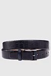 Cesare di Napoli Crocodile leather belt blue for men - Textured leather. 100% crocodile leather. Size: Width 4cm. Buckle. Country of manufacture: Italy. Care: specialized cleaning - photo 1