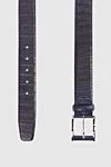 Cesare di Napoli Crocodile leather belt blue for men - Textured leather. 100% crocodile leather. Size: Width 4cm. Buckle. Country of manufacture: Italy. Care: specialized cleaning - photo 3