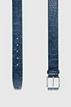 Cesare di Napoli Crocodile leather belt blue for men - Textured leather. 100% crocodile leather. Size: Width 4cm. Buckle. Country of manufacture: Italy. Care: specialized cleaning - photo 3