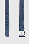 Cesare di Napoli Crocodile leather belt blue for men - Textured leather. 100% crocodile leather. Size: Width 4cm. Buckle. Country of manufacture: Italy. Care: specialized cleaning - photo 3