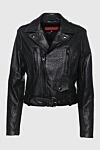 Giorgio&Mario Black genuine leather jacket for women - oblique zipper, zippers on the sleeves, belt. 100% genuine leather. Closure: zipper. one flap pocket, two chest pockets. Country of manufacture: Italy. Care: specialized cleaning - photo 1