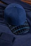 Cesare di Napoli Blue alligator and cashmere cap for men - Textured leather. 100% alligator, 100% cashmere. Country of manufacture: Italy. Care: specialized cleaning - photo 5