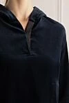 Brunello Cucinelli Худі з бавовни синє жіноче - капюшон, дві передні кишені. 100% бавовна. Країна виробник: Італія. Догляд: спеціалізоване чищення - фото 5