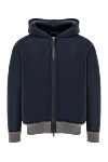 Jacob Cohen Blue polyurethane sports sweatshirt for men - hood. 100% polyurethane. Closure: zipper. Country of manufacture: Italy. Care: specialized cleaning - photo 1
