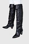 Black leather boots for women Isabel Marant - leather. Heel height: 8 cm. Country of manufacture: Italy. Care: specialized cleaning - photo 2