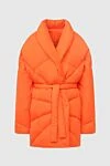 Khrisjoy Orange polyester down jacket for women - stitching. 100% polyester. zipper, belt. two side pockets. Country of manufacture: Italy. Care: specialized cleaning - photo 1