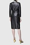 Black leather dress for women DROMe - zipper. belt. 100% genuine leather. Country of manufacture: Italy. Care: specialized cleaning - photo 4