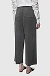 Women's cotton wide pants gray DROMe - stitched arrows. cotton. button, zipper. Country of manufacture: Italy. Care: specialized cleaning - photo 4