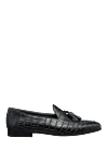 Cesare di Napoli Black crocodile leather loafers for men - contrast sole, textured leather. 100% crocodile skin. Insole: leather. Sole Height: Heel Height 2cm. Country of manufacture: Italy. Care: specialized cleaning - photo 1