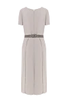 Women's jumpsuit gray with flared culottes Panicale - 95% viscose, 5% elastane. Closure: contrast belt. Country of manufacture: Italy. Care: specialized cleaning - photo 6