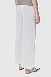 White women's flared trousers Panicale - 86% viscose, 8% polyester, 6% elastane. elastic belt. Country of manufacture: Italy. Care: specialized cleaning - photo 4