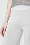 Panicale White women's flared trousers - 86% viscose, 8% polyester, 6% elastane. elastic belt. Country of manufacture: Italy. Care: specialized cleaning - photo 5