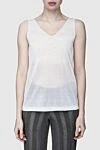 Panicale Women's white viscose and polyester top - figured bottom. 80% viscose, 20% polyester. Country of manufacture: Italy. Care: specialized cleaning - photo 3