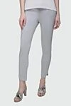 Panicale Gray women's trousers emphasizing the silhouette - two pockets. 95% viscose, 5% elastane. elastic belt. Country of manufacture: Italy. Care: specialized cleaning - photo 3