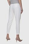 White women's trousers with side stripes Panicale - contrasting stripes. two pockets. 95% viscose, 5% elastane. elastic belt. Country of manufacture: Italy. Care: specialized cleaning - photo 4