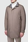 Seraphin Beige nylon and cashmere jacket for men - 100% nylon, cashmere. hood. Closure: Zipper, buttons. Two side pockets. Country of manufacture: Italy. Care: specialized cleaning - photo 3