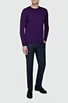 Violet wool jumper for men Cesare di Napoli - 100% wool. Country of manufacture: Italy. Care: specialized cleaning - photo 2