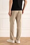 Beige cotton and elastane pants for men Stefano Ricci - 97% cotton, 3% elastane. Closure: button, zipper. two front pockets, two back pockets. Country of manufacture: Italy. Care: specialized cleaning - photo 4