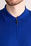 Stefano Ricci Поло з довгим рукавом у яскравому кобальтовому кольорі з лаконічною застібкою на блискавці - Довгий рукав. 70% кашемір, 30% шовк. Блискавка. Країна виробник: Італія. Догляд: спеціалізоване чищення - фото 5