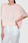 Peserico Women's loose-fitting blouse pink - free cut. linen, cotton. Country of manufacture: Italy. Care: specialized cleaning - photo 3