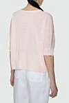 Women's loose-fitting blouse pink Peserico - free cut. linen, cotton. Country of manufacture: Italy. Care: specialized cleaning - photo 4