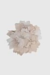 Peserico Beige silk brooch for women - fabric flower. 94% silk, 6% elastane. Fastener: pin. Country of manufacture: Italy. Care: specialized cleaning - photo 1