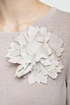 Beige silk brooch for women Peserico - fabric flower. 94% silk, 6% elastane. Fastener: pin. Country of manufacture: Italy. Care: specialized cleaning - photo 2