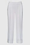 Peserico Women's black cropped pants - 100% polyester. elastic belt. Country of manufacture: Italy. Care: specialized cleaning - photo 1