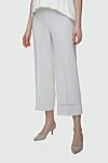 White polyester trousers for women Peserico - 100% polyester. elastic belt. Country of manufacture: Italy. Care: specialized cleaning - photo 2