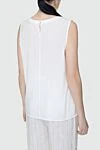 Peserico Women's silk blouse with chains white - sleeveless, fantasy pattern. silk, elastane. Fastener: tie. Country of manufacture: Italy. Care: specialized cleaning - photo 3