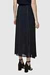 Women's dark blue skirt with slits Peserico - edging, cuts. 100% polyamide. elastic belt. Country of manufacture: Italy. Care: specialized cleaning - photo 4