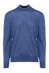 Cesare di Napoli Men's jumper with a high stand-up collar made of cashmere and silk blue - High collar stand. 70% cashmere, 30% silk. Country of manufacture: Italy. Care: specialized cleaning - photo 1