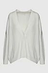 Brunello Cucinelli Cashmere and silk cardigan for women white - V-neck. two side pockets. 80% cashmere, 20% silk. Country of manufacture: Italy. Care: specialized cleaning - photo 1
