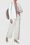 Cashmere and silk cardigan for women white Brunello Cucinelli - V-neck. two side pockets. 80% cashmere, 20% silk. Country of manufacture: Italy. Care: specialized cleaning - photo 2