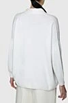 Cashmere and silk cardigan for women white Brunello Cucinelli - V-neck. two side pockets. 80% cashmere, 20% silk. Country of manufacture: Italy. Care: specialized cleaning - photo 4