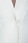 Brunello Cucinelli Cashmere and silk cardigan for women white - V-neck. two side pockets. 80% cashmere, 20% silk. Country of manufacture: Italy. Care: specialized cleaning - photo 5