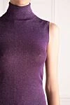 Brunello Cucinelli Топ из вискозы и полиэстера фиолетовый женский фиолетовый - фиолетовый люрекс. 77% вискоза, 23% полиэстер. Страна производитель: Италия. Уход: специализированная чистка - фото 5