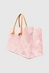 Ermanno Scervino Pink women's bag with lace - lace, logo, contrasting handles. 74% polyamide, 13% nylon, 13% viscose. Country of manufacture: Italy. Care: specialized cleaning - photo 3