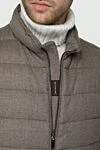 Brown cashmere and down vest for men Moorer - 100% cashmere, down. Closure: Zipper. Two side pockets with press studs, three inside pockets. Lining: 100% nylon, polyamide. Insulation: Down, feather. Country of manufacture: Italy. Care: specialized cleaning - photo 4