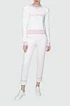 Women's cropped fit light pink pants Panicale - cuffs. two side pockets. 97% cotton, 3% elastane. elastic belt. Country of manufacture: Italy. Care: specialized cleaning - photo 2