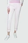 Panicale Women's cropped fit light pink pants - cuffs. two side pockets. 97% cotton, 3% elastane. elastic belt. Country of manufacture: Italy. Care: specialized cleaning - photo 3