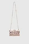 Pink polyamide clutch for women Olga Berg - metal pattern. Fastener: button. metal, polyamide. Country of manufacture: Italy. Care: specialized cleaning - photo 4