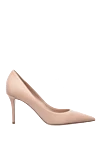 Le Silla Women's beige leather shoes with a pointed toe - logo on the insole. genuine leather. Heel height: 8 centimeters. Country of manufacture: Italy. Care: specialized cleaning - photo 1